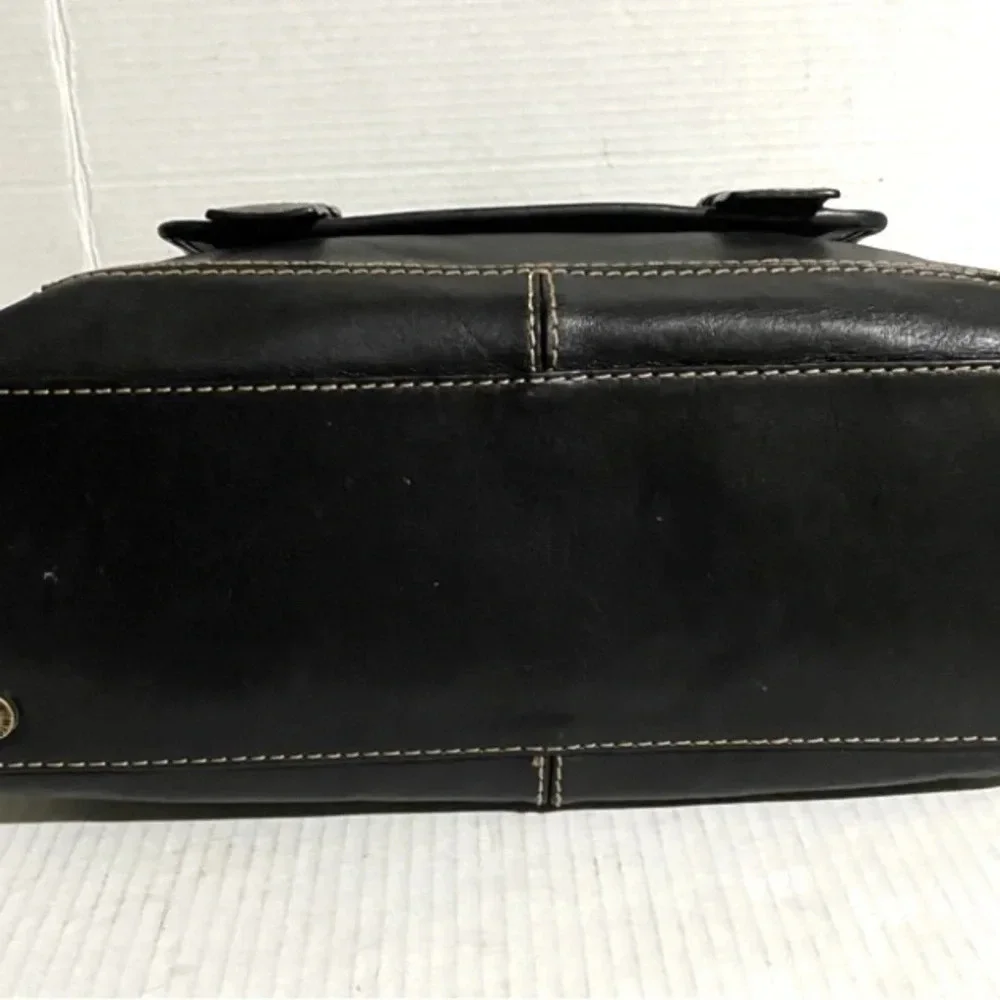 Michael Kors black leather satchel handbag